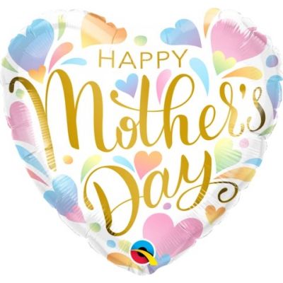 Happy Mothers Day Pastel Heart Balloon