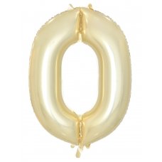 Number 0 Luxe Gold Foil Balloon