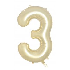 Number 3 Luxe Gold Foil Balloon