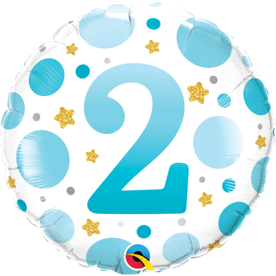 2nd Birthday Blue & Gold Foil Balloon