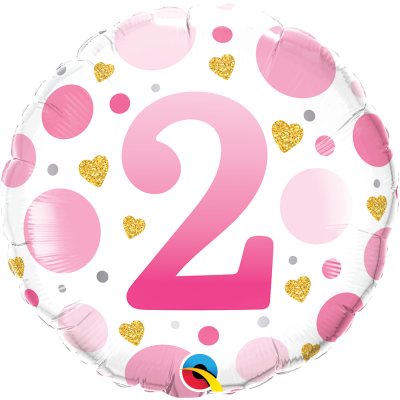 2nd Birthday Pink & Gold Foil Balloon