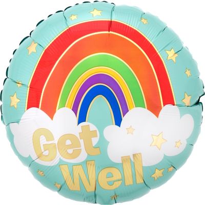 Get Well Golden Rainbow 45cm Foil Balloon