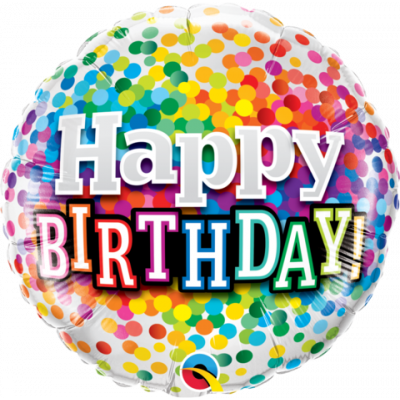 Happy Birthday Confetti Foil Balloon