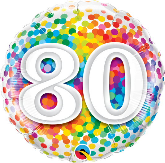 80 Rainbow Confetti Foil Balloon