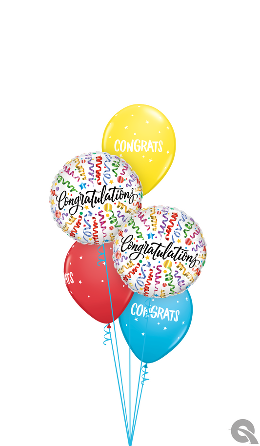 Congratulations Streamers Balloon Bouquet
