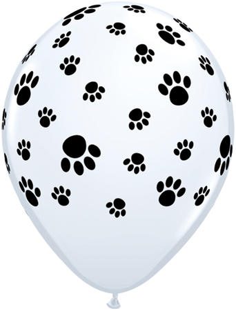 5 x Paw Prints Latex Balloons