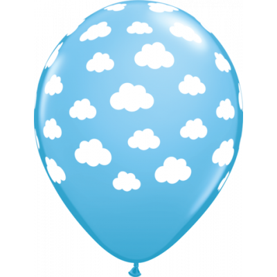 5 x Blue Clouds Latex Balloons