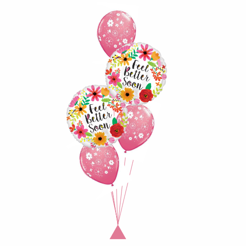 Feel Better Soon Flowers Balloon Bouquet