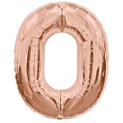 Number 0 Rose Gold Megaloon (86cm)