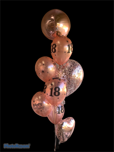 Rose Gold 18th Balloon Bouquet